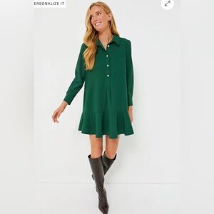 Tuckernuk Hunter Green crepe Callahan dress